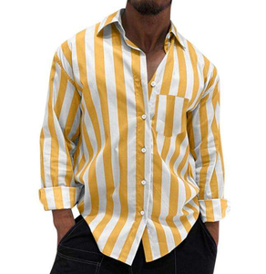 Camisa Casual de Hombre, Roja y Blanca, Lisa, de Un Solo Pecho, 100% Algodón Franela, Cuello Clásico, Manga Corta, Verano, Tallas Grandes, Transpirable - Product Image 3