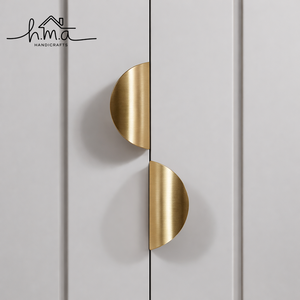 Tirador de Perfil Redondo de Latón Dorado para Muebles, Elegante Herraje para Gabinetes de Cocina, Baño, Cajones y Puertas, Venta al por Mayor - Product Image 1