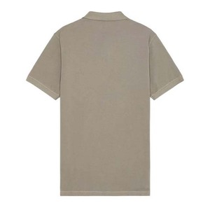 <b>Men's</b> <b>Khaki</b> Short Sleeve Cotton Oxford Polo <b>Shirt</b> Regular Fit Solid Color Casual Button Design Woven Fabric - Product Image 2