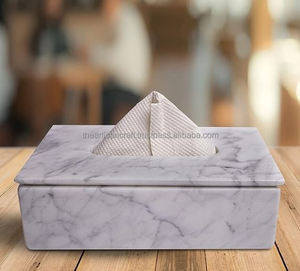 Beautiful Handcrafted Marble <b>Tissue</b> <b>Box</b> Holder Elegant Artisan Craft for Home Dining Table Elegant Beautiful Countertop Decor - Product Image 2