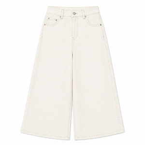 Culottes vaqueros de mujer de pierna ancha, cintura alta, corte holgado, estilo vintage sencillo, transpirables, para verano, lavado oscuro/claro, bonitos - Product Image 2