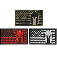 Custom Embroidered USA Flag <b>Patch</b> with Sparta Helmet Design Laser-Cut <b>Sew</b>-<b>On</b> Flower Shape Fabric Badge 600D Nonwoven Felt - Product Image 4