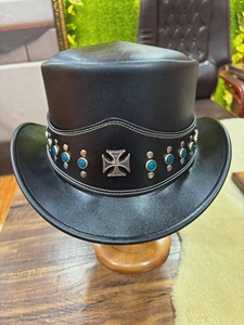 Premium Handcrafted Leather Cowboy <b>Hat</b> Adjustable String Classic <b>Western</b> Style Outdoor Sun <b>Hat</b> for Adults Unisex Four Seasons - Product Image 4