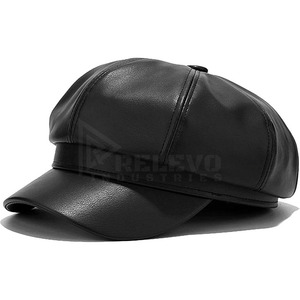 Gorra de Béisbol Unisex de Cuero de 8 Paneles, Color Sólido, Ajuste Regular, Gorra Casual para Adultos con Correa Ajustable - Product Image 3