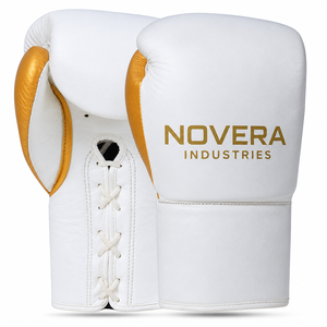Gants de boxe en cuir véritable de qualité supérieure, à lacets, pour entraînement, sparring, kickboxing, Muay Thai, combats professionnels - Product Image 5