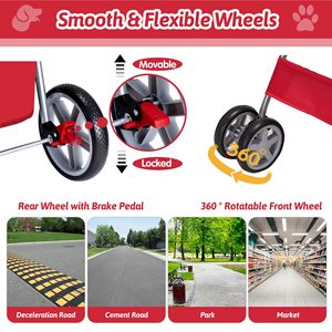 Cochecito Premium para mascotas de cuatro ruedas con correas de seguridad, Cabina espaciosa de tela impermeable y ruedas lisas, 2017 - Product Image 4