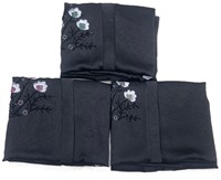 Robe Abaya de Luxe Modeste Noire à Motifs Floraux de Dubaï pour Femme Musulmane, en Polyester Respirant, Col en V, Manches Longues, Longueur au Sol, pour Adultes, Été Automne