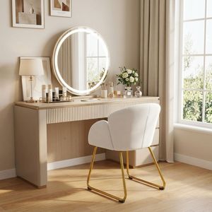 Modern Velvet Accent <b>Armchair</b> with Gold Metal Legs, Upholstered <b>Dining</b> Chair for Living Room, Bedroom, Vanity & Home Office - Product Image 2