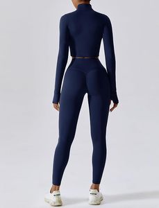 Women High Rise Tummy <b>Control</b> <b>Leggings</b> Removable Pad Sports Bra Quick Dry Fitness Running Training Workout Clothing Set - Product Image 4