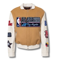 Veste universitaire décontractée en laine et cuir brodée style Jeff Hamilton All-Star 2026 Los Angeles de qualité supérieure |   Commemoratif B2B
