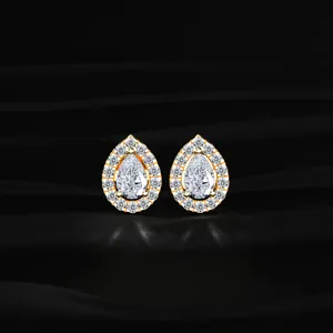 Elegantes Pendientes de Diamantes en Forma de Pera, Regalo de Compromiso y Aniversario, Pendientes de Diamantes Únicos con Claridad VVS-VS - Product Image 1
