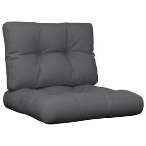 Lot de 2 coussins d'extérieur 100 % polyester anthracite, coussin de palette pour usage extérieur - Product Image 2