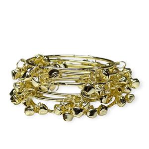 Trending Viral Gold Tone Kashimiri Ghungroo Jhumki Charm Pearl Wedding Traditional Jingle Style Bangles <b>Stack</b> Wholesale Price - Product Image 2