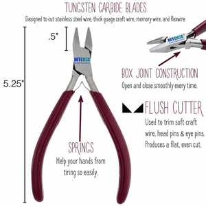 5 Inch Tungsten Carbide Flush Cutter Pliers Heavy Duty <b>Wire</b> Cutting Pliers for Jewelry Making Beading <b>Craft</b> <b>Wire</b> Memory <b>Wire</b> - Product Image 3