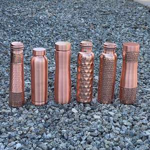 Minimalist <b>Brushed</b> Copper Water <b>Bottle</b> Smooth Finish Reusable Metal Drinking Flask Leakproof Everyday Hydration <b>Bottle</b> - Product Image 6
