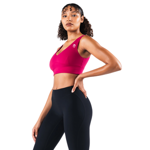 Soutien-gorge de sport sans coutures pour femme, décolleté en V profond, bonnets C D, maintien élevé, pour yoga, gym, entraînement, extensible, sculptant, fitness, vêtements de sport - Product Image 4