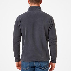 Sudadera de algodón ligera informal con media cremallera y cuello simulado de forro polar premium para hombre - Product Image 2