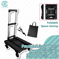 Chariot de courses pliable télescopique robuste à 4 roues, capacité de charge de 120 kg, 30-40 L, en alliage d'aluminium, utilisation extérieure, verrouillable