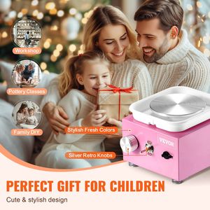 Tornio per Ceramica Mini a Velocità Regolabile con Vasca Rimovibile, Macchina per Modellare 2.56in/3.94in, 2 Piattaforme Girevoli, Elettrico per Ceramica e Smalti - Product Image 4