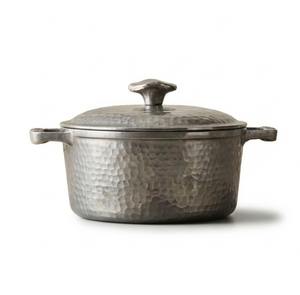 หม้อซุปเงินลายตอก ผลิตในอินเดีย เครื่องครัวขายดี ทันสมัย ด้ามจับสแตนเลส - Product Image 4