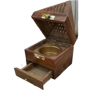 Quemador de incienso Pirámide de madera con cajón-9307 - Product Image 1