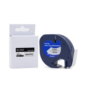 Tatrix 12mm nero su bianco adesivo adesivo compatibile nastro per etichette 91200 <span class=keywords><strong>DYMO</strong></span> LetraTag 2000 <span class=keywords><strong>nastri</strong></span> per stampante - Product Image 1