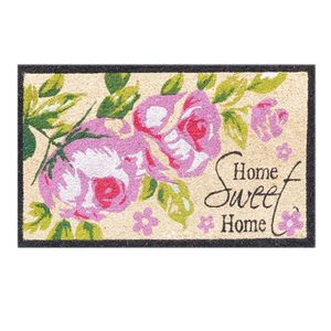 Tapetes de Fibra de Coco Blanqueada de Primera Calidad con Estampado Floral, Hermosos Tapetes para Entrada, Hogar, Oficina, Patio, Jardín, Resistentes a la Decoloración - Product Image 1