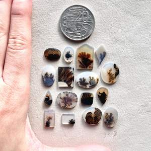 Gema de ágata dendrítica natural de alta calidad en forma mixta para la fabricación de joyas. - Product Image 2