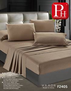 Ensemble de draps rayés en satin Panorama Home F2407 – Vente en gros - Product Image 5