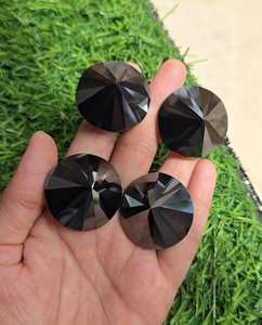 4 piezas de diamantes de moissanita negros de forma redonda con corte AAA para la fabricación de joyería de diamantes - Product Image 3