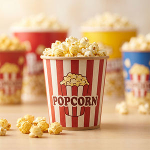 Emballage personnalisé en carton imprimé pour snacks avec impression couleur CMYK, fond robuste pour popcorn de soirée cinéma à emporter - Product Image 2