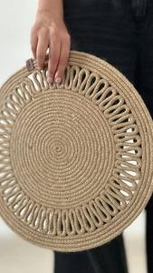 Alfombrilla Redonda de Buena Calidad, Aislante del Calor, Ecológica, para Café, con Borlas de Yute, Tejida, para Mesa, de BD - Product Image 4