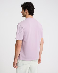 T-shirt à manches courtes pour homme, couleur violet clair, col rond, jersey de coton uni, coupe régulière, confortable, haut décontracté - Product Image 1