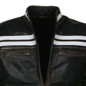 Waterproof Thick Motorcycle <b>Jacket</b> Original <b>Genuine</b> Sheep <b>Leather</b> <b>Jacket</b> For Men Vintage Biker Embossed Front Logo Premium - Product Image 2
