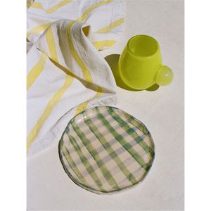 Bandeja de metal ondulada hecha a mano, plato irregular a cuadros, bandeja decorativa estética para comida y fruta, venta al por mayor - Product Image 1