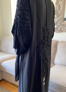 Suministro Directo de Fábrica: Abaya de Fiesta Larga de Rayón Ligero para Verano, con Cuello Alto, Manga Larga y Bordado - Product Image 6