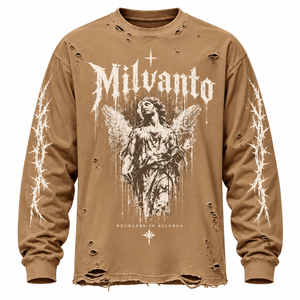 T-shirt à manches longues rose 100 % coton, personnalisé, épais, effet vieilli, 250 GSM, pour marques de streetwear, qualité supérieure - Product Image 3
