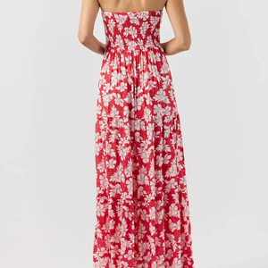 Factory Direct Sale Rayon Hawaiian Traditional Dress Floral Pattern <b>Spaghetti</b> <b>Strap</b> Holiday Vacation Dress - Product Image 1
