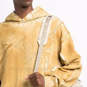 Sweat à capuche en molleton délavé pour homme, coupe ample, respirant, écologique, grande taille, qualité supérieure, tendance, pour l'hiver - Product Image 3