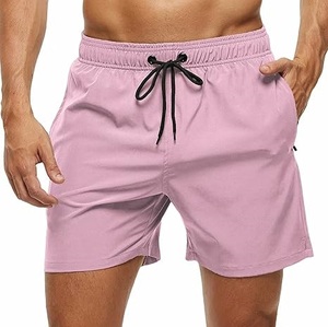 Shorts de bain et de sport pour hommes, 5 pouces, avec cordon de serrage, pour l'été et la plage, personnalisables avec logo, vente en gros - Product Image 5