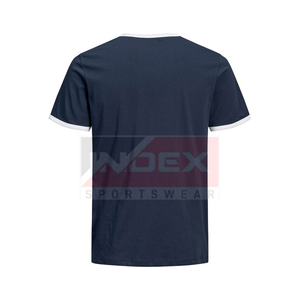 Camiseta de Manga Corta para Hombre INDEX, Color Verde Oliva, Cuello Redondo, Informal, de Algodón Jersey, Color Sólido, Ribete en Contraste, Corte Regular - Product Image 4