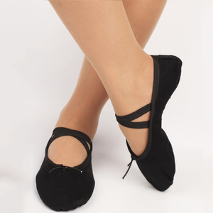 Nouvelles chaussures de ballet en satin doux pour femmes, doublure en coton confortable, semelle fendue, talon plat, pour la scène, la danse et les cours. - Product Image 3