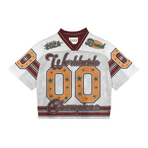 Maillots de football rétro américains personnalisés de haute qualité pour hommes, style streetwear, en maille sublimée, coupe ample, collection 2025 - Product Image 6