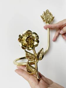 Elegante Sujetador de Cortina en Forma de Rosa Dorada, Lujoso Sujetador de Cortinas Ideal para Decoración de Interiores de Sala de Estar y Dormitorio - Product Image 5