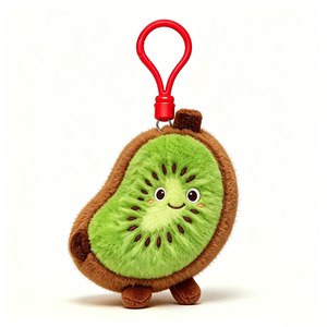 Llavero de peluche de kiwi, lindo dije de kiwi sonriente, clip de peluche kawaii para bolso, mini juguete de peluche de kiwi antropomórfico - Product Image 1