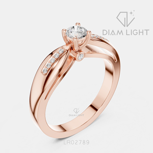 Bague de fiançailles en or blanc 14 carats avec diamant de laboratoire rond de 0,21 carat, certifié IGI, couleur F+, clarté VS+, bague de promesse pour femme - Product Image 4