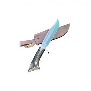 Couteau Bowie en acier inoxydable personnalisable avec manche en corne de cerf et étui en cuir pour le camping, la chasse et la survie en extérieur - Product Image 6