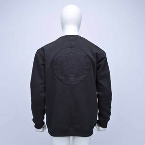 Sweat-shirt en molleton de coton noir de qualité supérieure, personnalisé avec logo du fabricant, broderie serviette, manches longues, pour hommes - Product Image 4