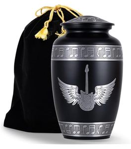 Urna Funeraria de Metal para Cenizas Humanas, Estilo Americano/Europeo, con Diseño de Alas de Guitarra - Product Image 2