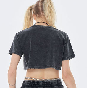 Women's Cropped Oversized T <b>Shirts</b> Boxy Cropped T-<b>Shirt</b> Heavyweight Cotton High Quality Drop Shoulder Blank Mens Streetwear - Product Image 2